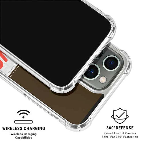 NFL Cleveland Browns White Striped iPhone 16 Pro Clear Case